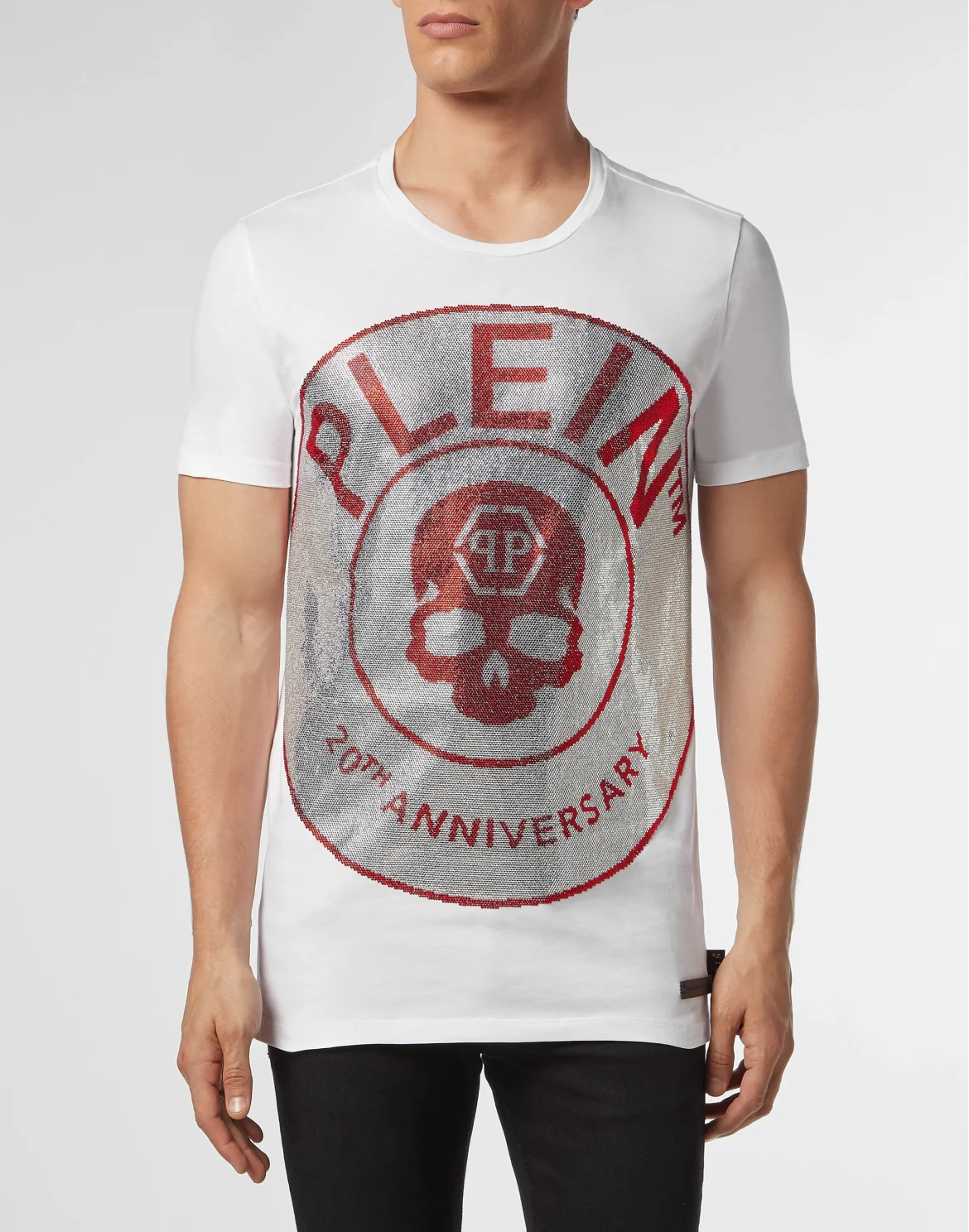 T-shirt Platinum Cut Round Neck Anniversary 20th, цвет: Белый