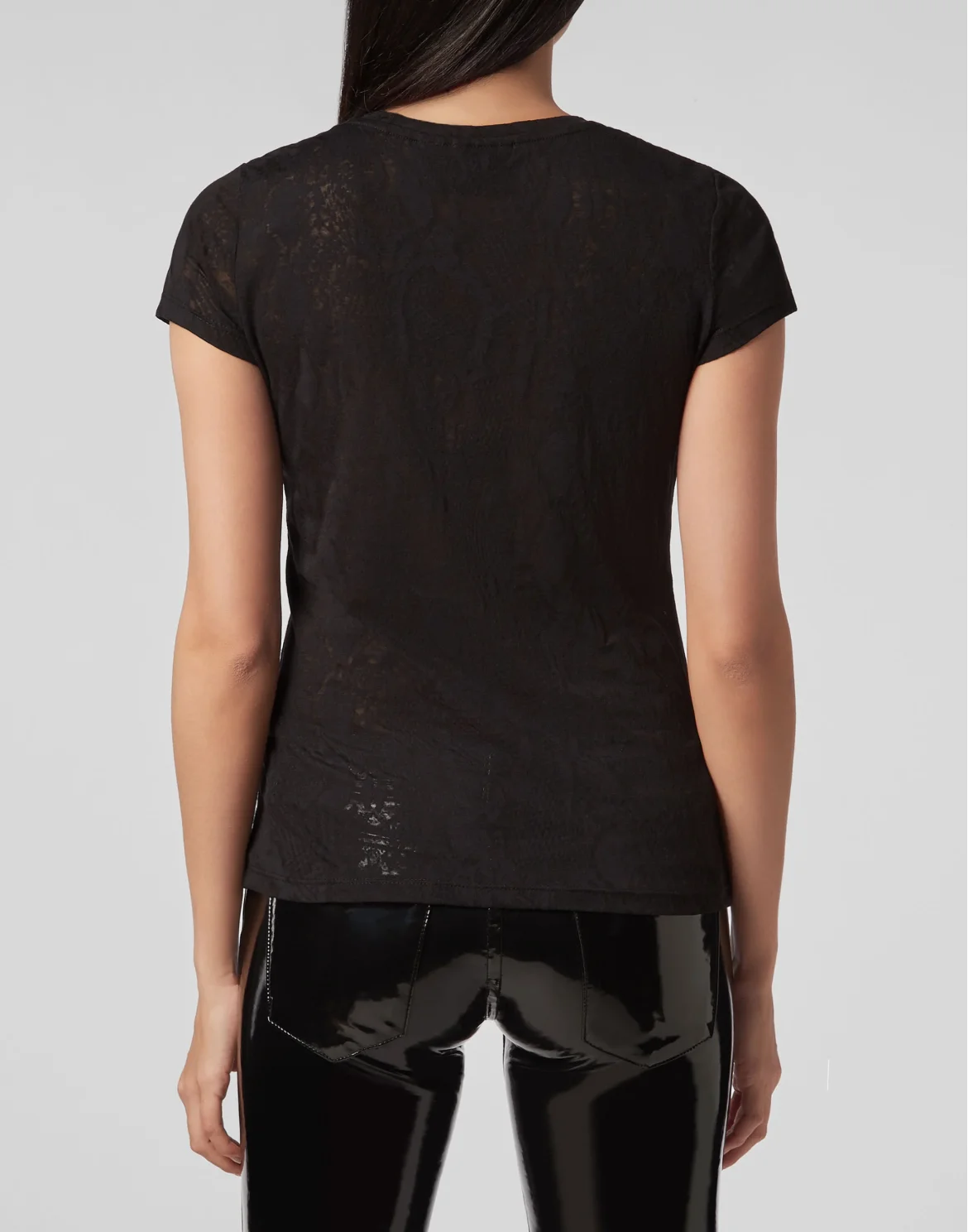 T-shirt Round Neck SS Destroyed, цвет: Черный