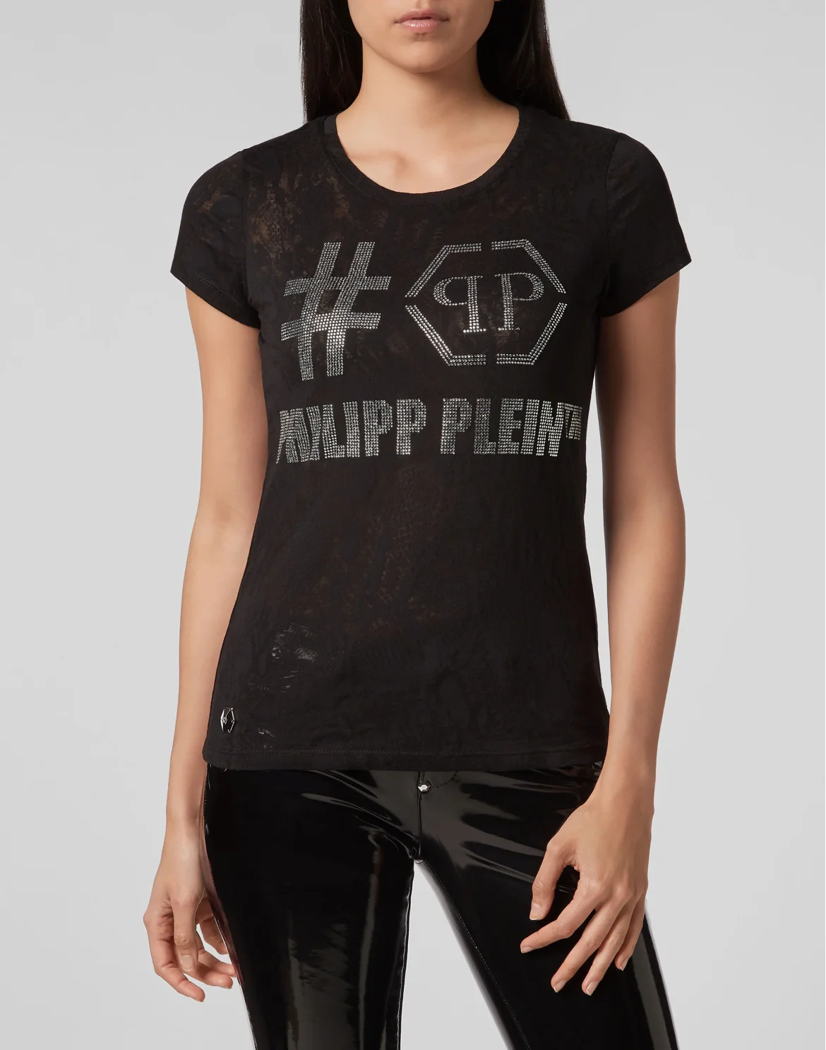 T-shirt Round Neck SS Destroyed, цвет: Черный