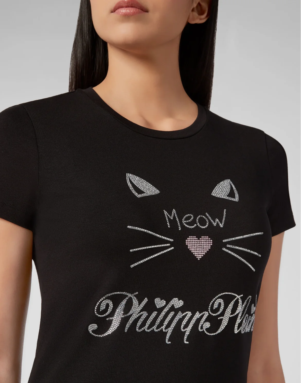 T-shirt Round Neck SS Crystal Plein, цвет: Черный
