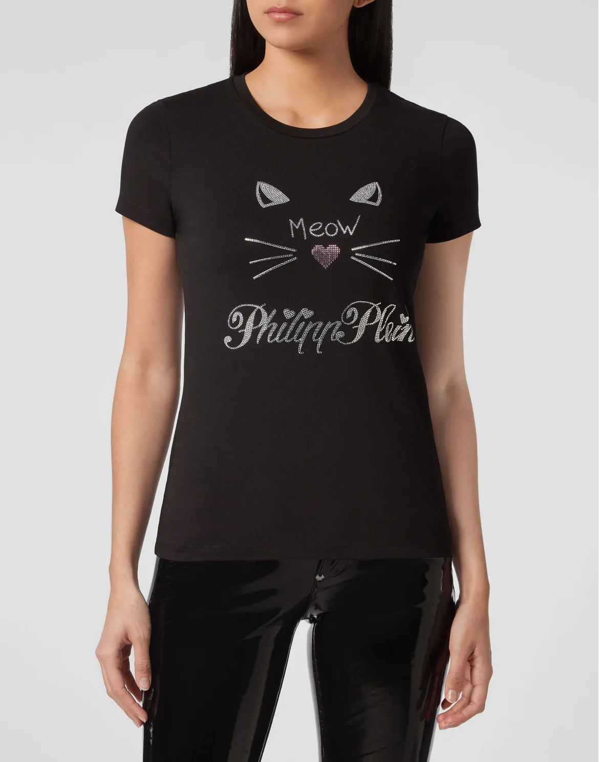 T-shirt Round Neck SS Crystal Plein, цвет: Черный
