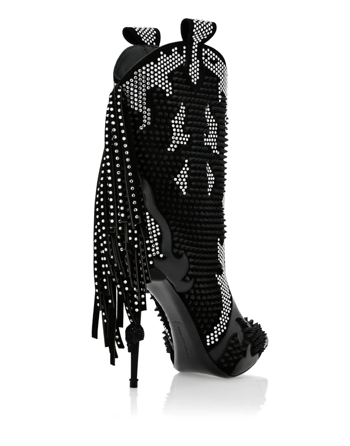 Leather Boots Lo-Heels High Cowboy, цвет: Черный