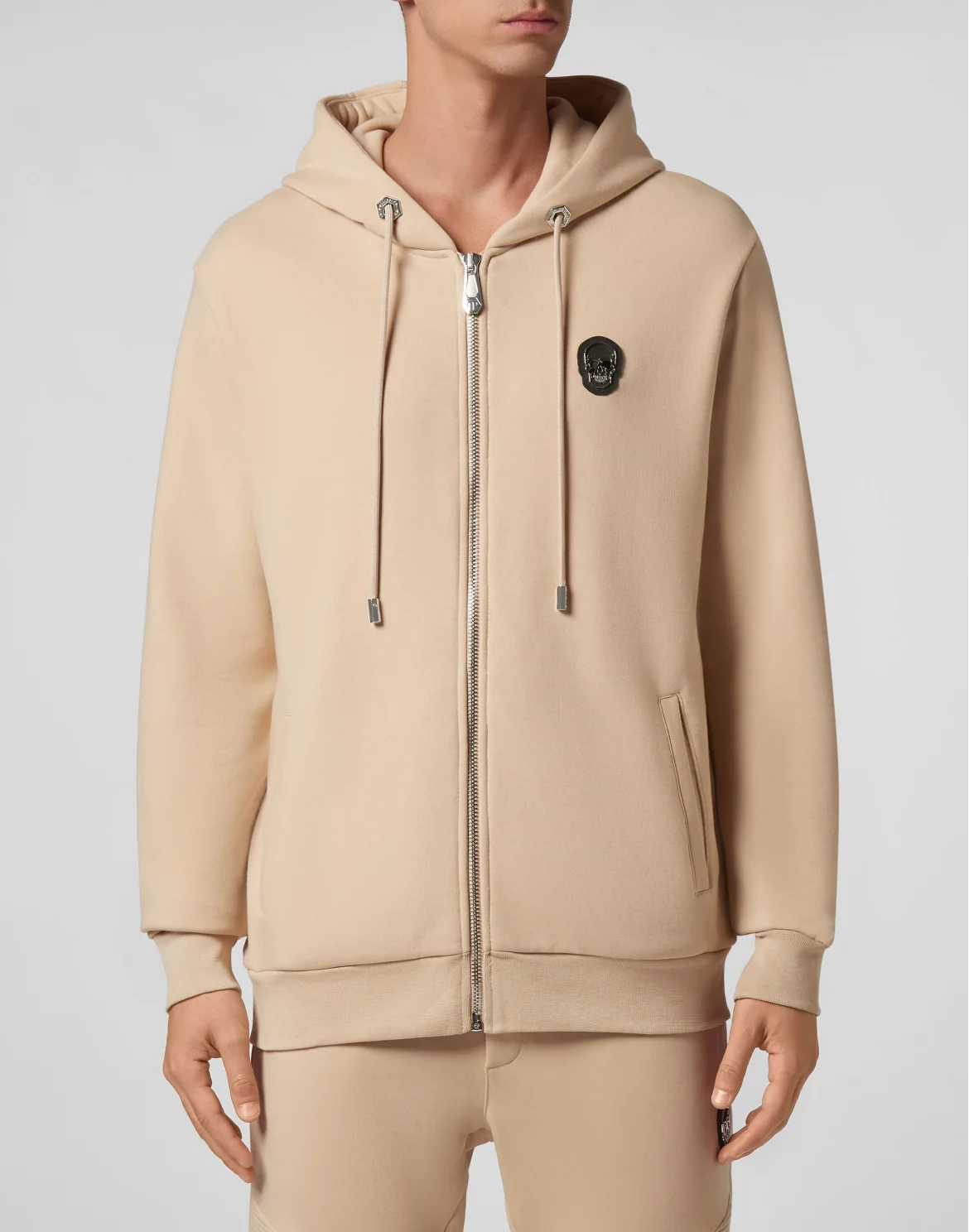 Hoodie Sweatjacket Skull, цвет: Бежевый