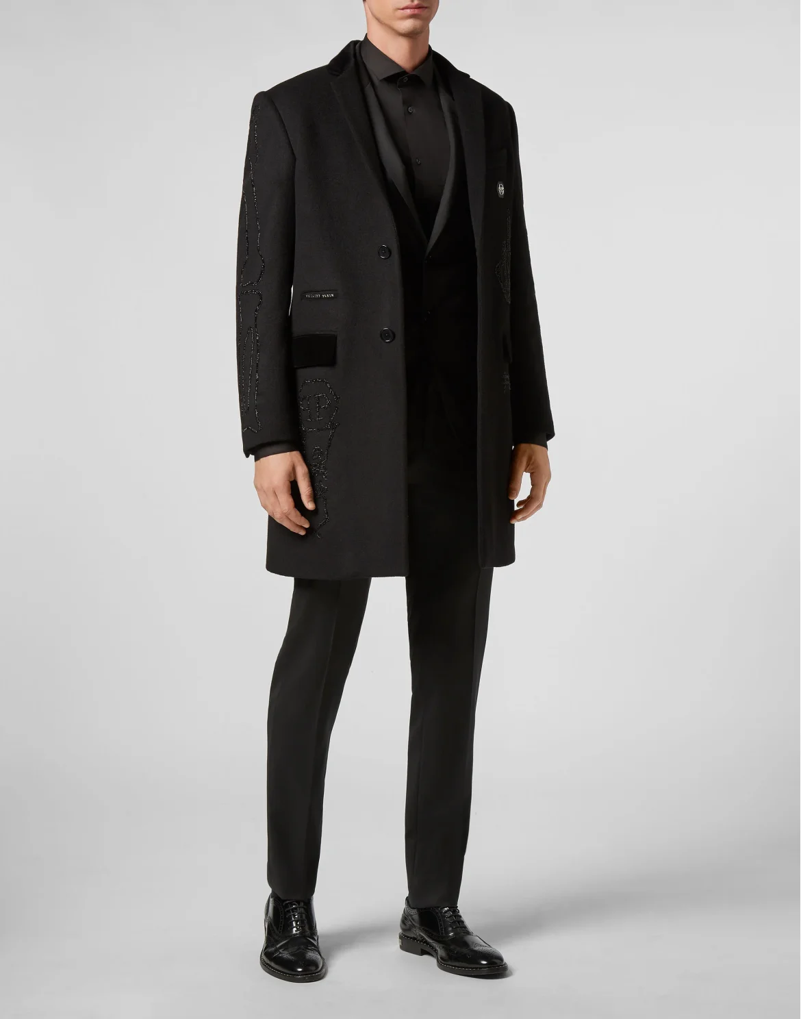 Coat Long Skeleton, цвет: Черный