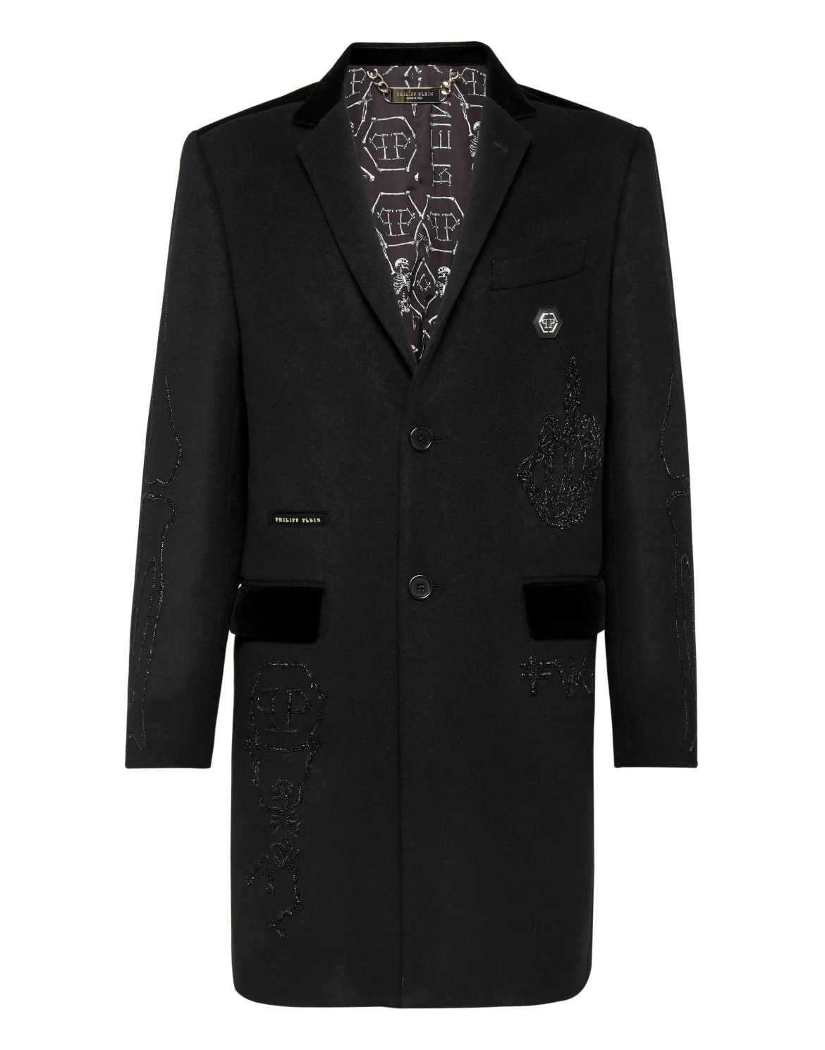 Coat Long Skeleton, цвет: Черный