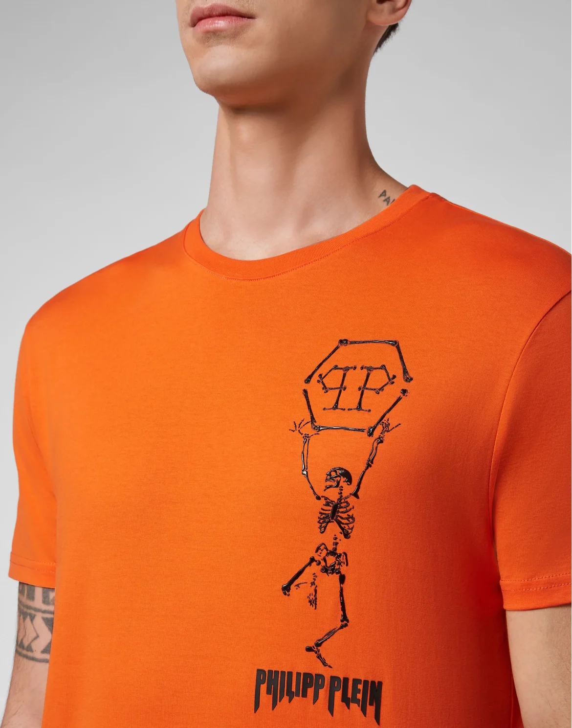 T-shirt Round Neck SS Skeleton, цвет: Оранжевый