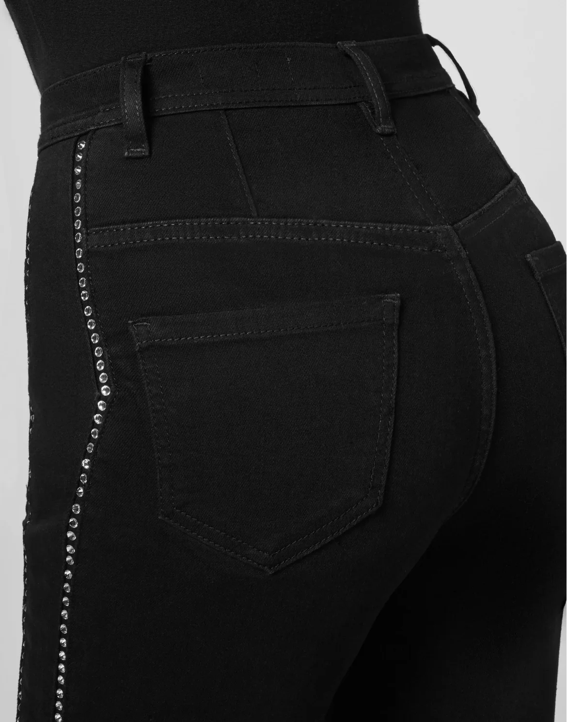 Super High Waist Jegging Rock logo Crystal, цвет: Черный