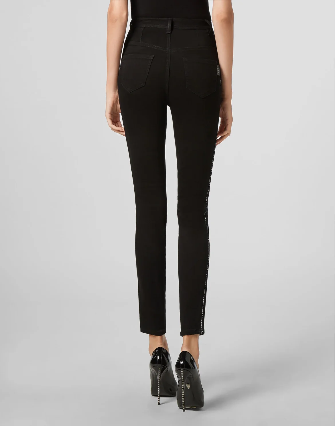 Super High Waist Jegging Rock logo Crystal, цвет: Черный