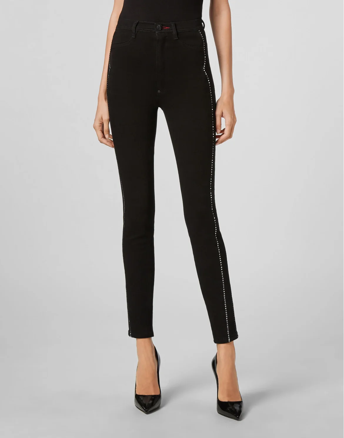 Super High Waist Jegging Rock logo Crystal, цвет: Черный