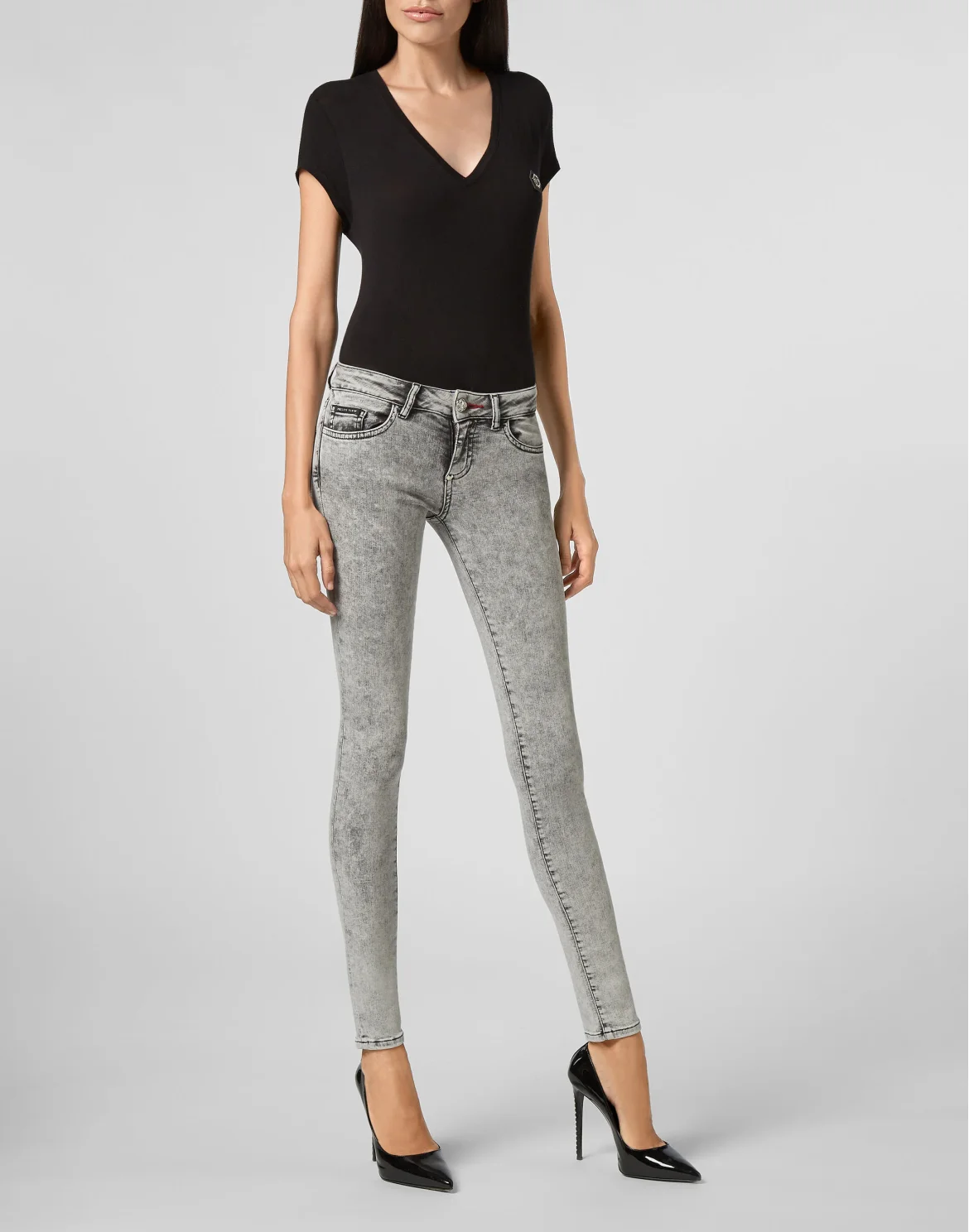 Slim Fit Fringe, цвет: Серый