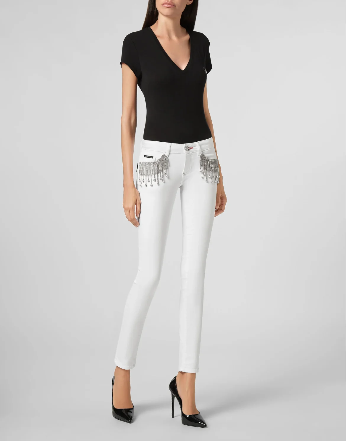Slim Fit Fringe, цвет: Белый