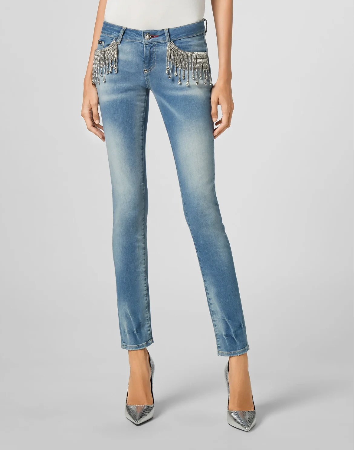 Slim Fit Fringe, цвет: Голубой