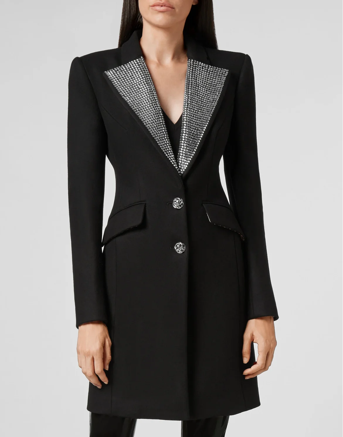 Coat Long Crystal, цвет: Черный