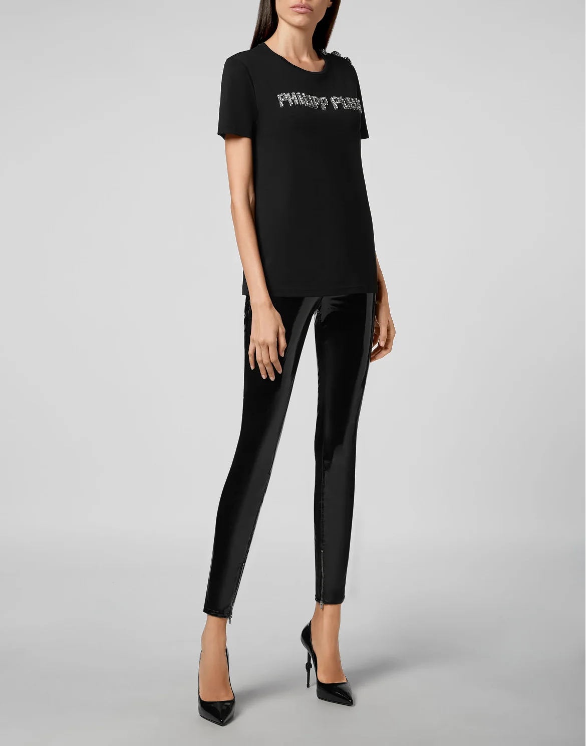 T-shirt Round Neck SS Crystal Plein, цвет: Черный