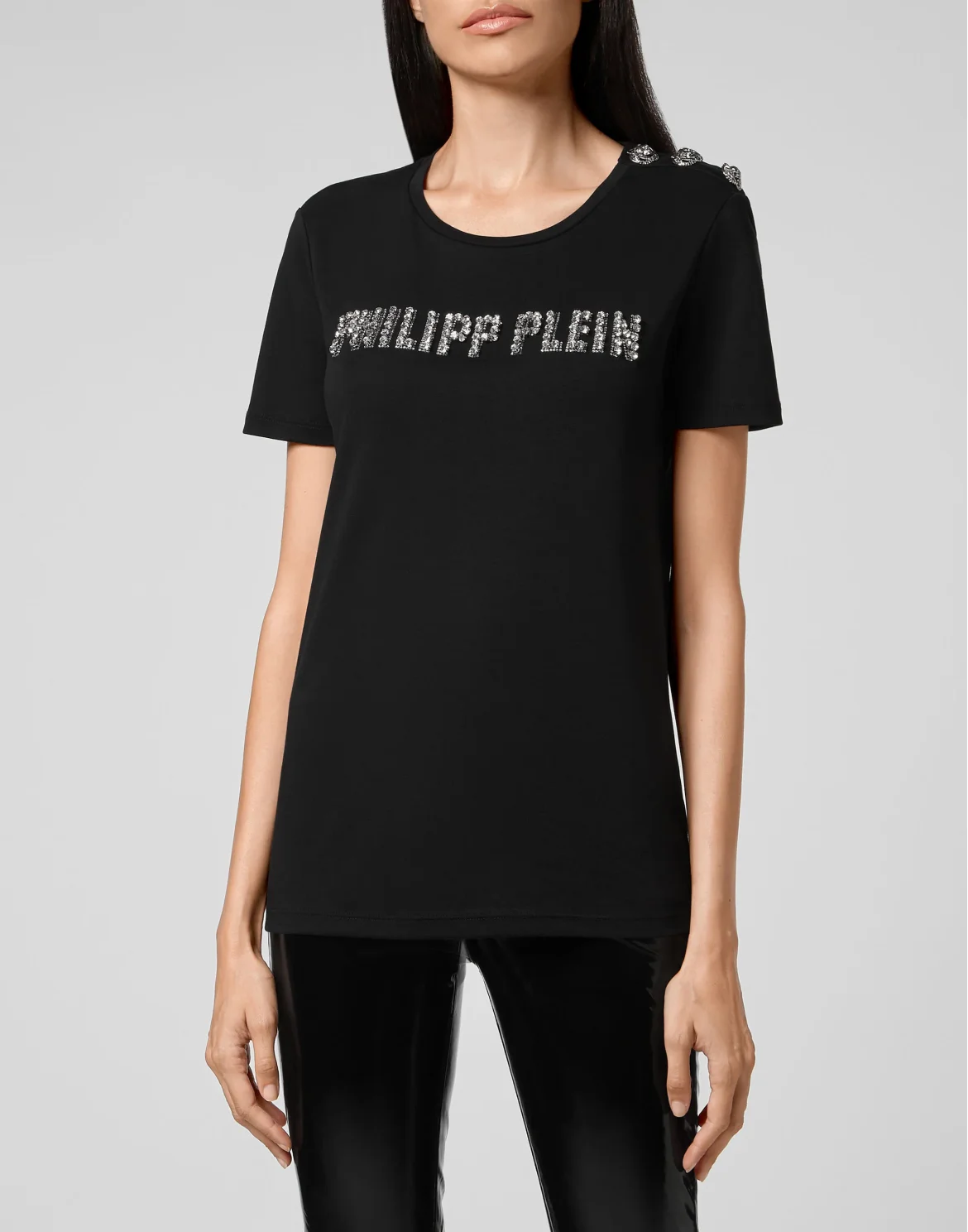 T-shirt Round Neck SS Crystal Plein, цвет: Черный