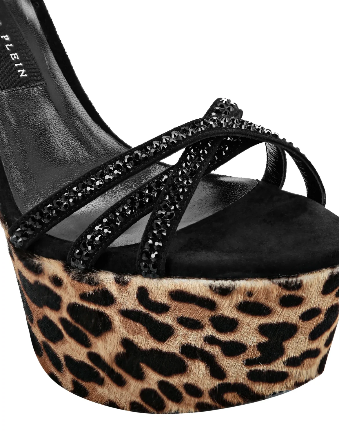 Crystal  Platform Leopard Sandals, цвет: Леопард
