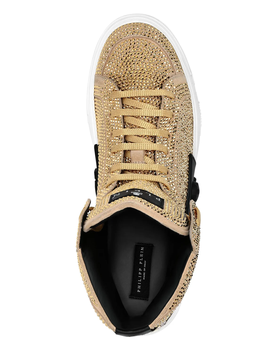 HI-TOP SNEAKERS MONEY KICK$ SUEDE GOLD SKULL, цвет: Золотой