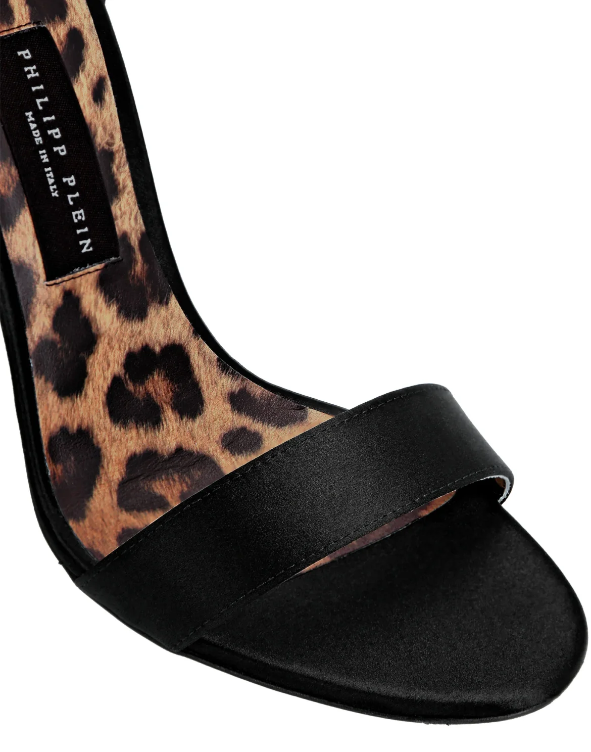 Satin Open Toe Hi-Heels Iconic Plein, цвет: Черный