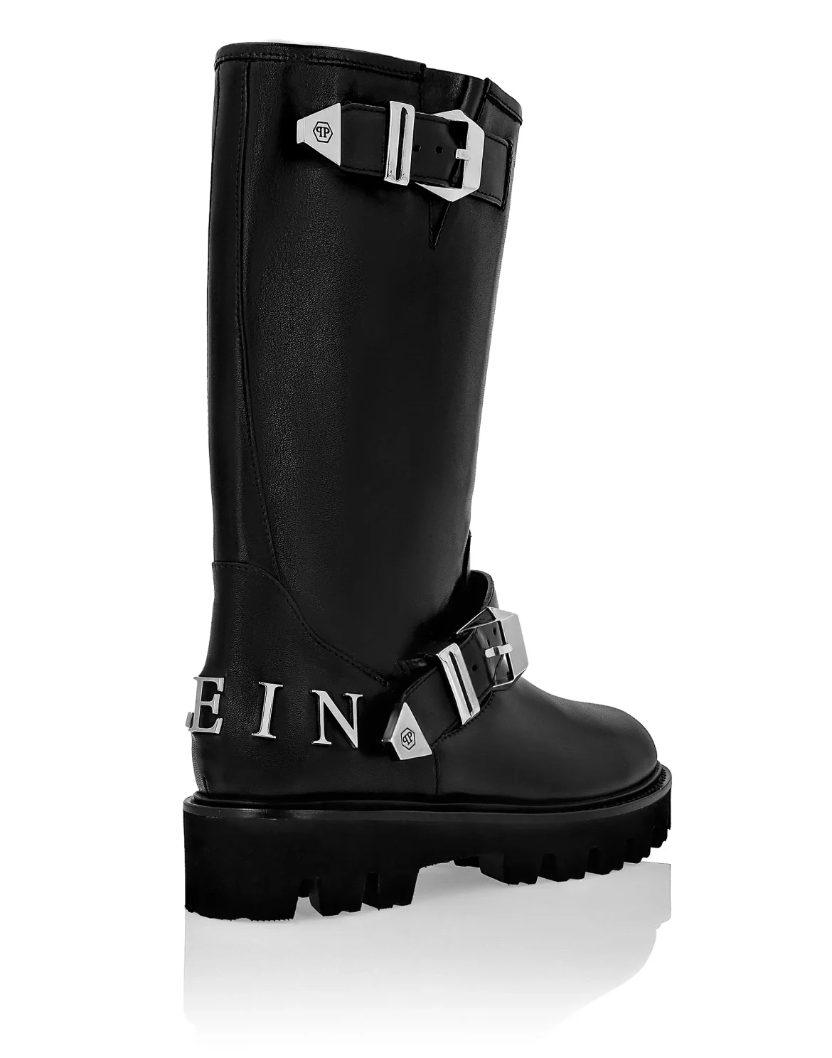 Leather Boots Mid Flat Istitutional, цвет: Черный
