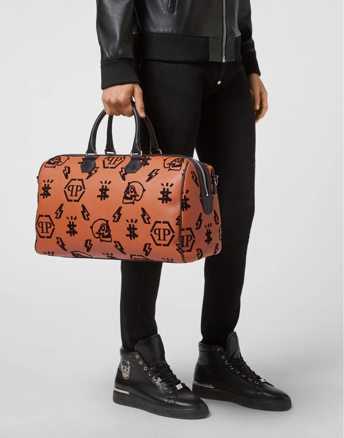 Leather Medium Travel Bag Monogram, цвет: Коричневый