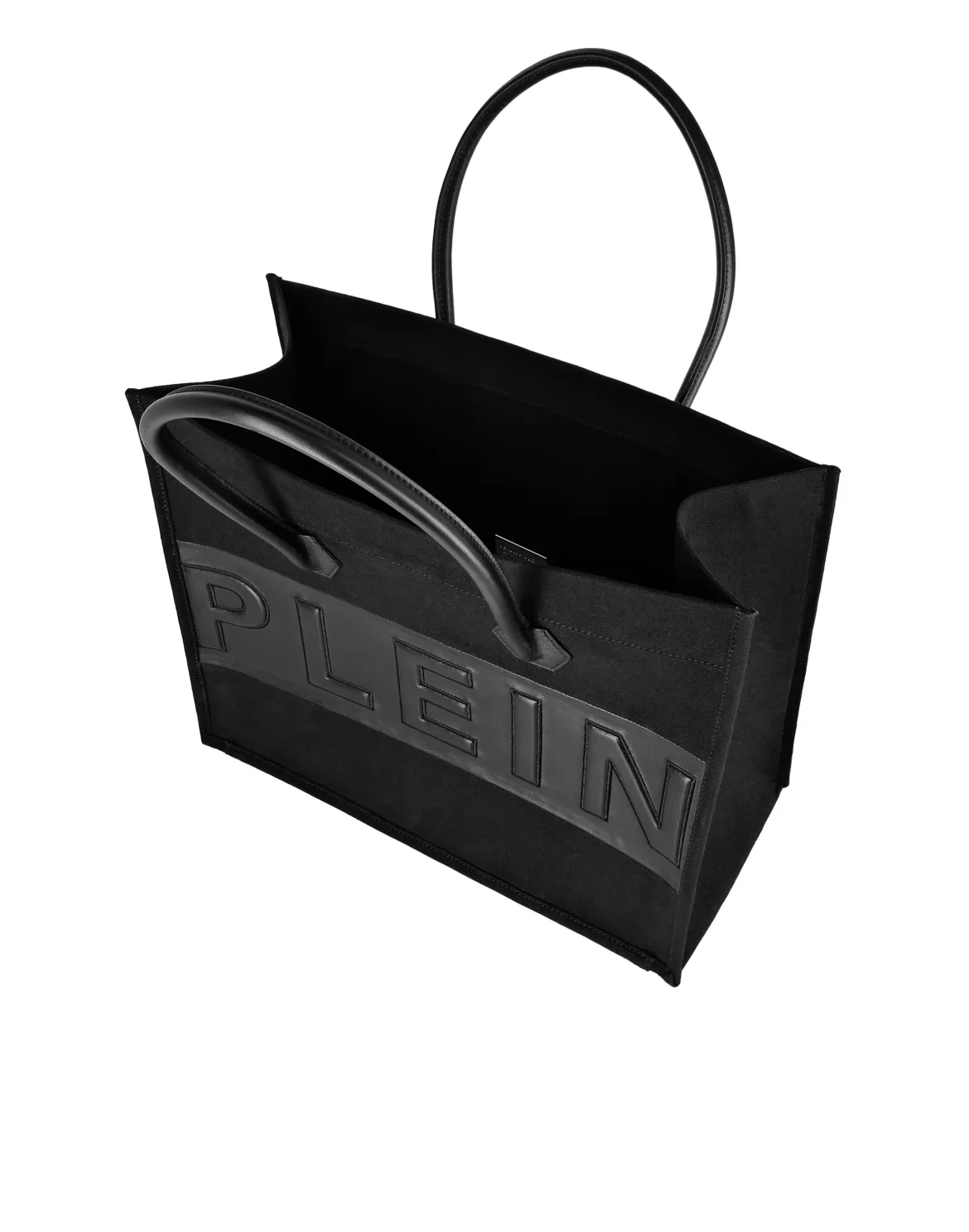 Canvas Tote Bag Leather Insert Philipp Plein TM, цвет: Черный