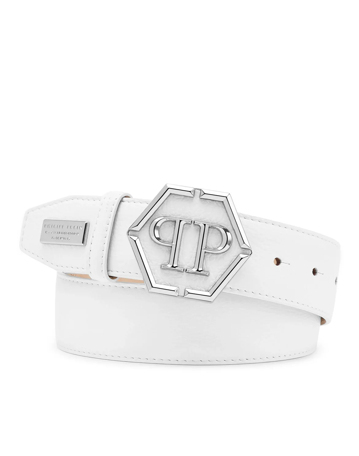 Leather Belt Hexagon, цвет: Белый