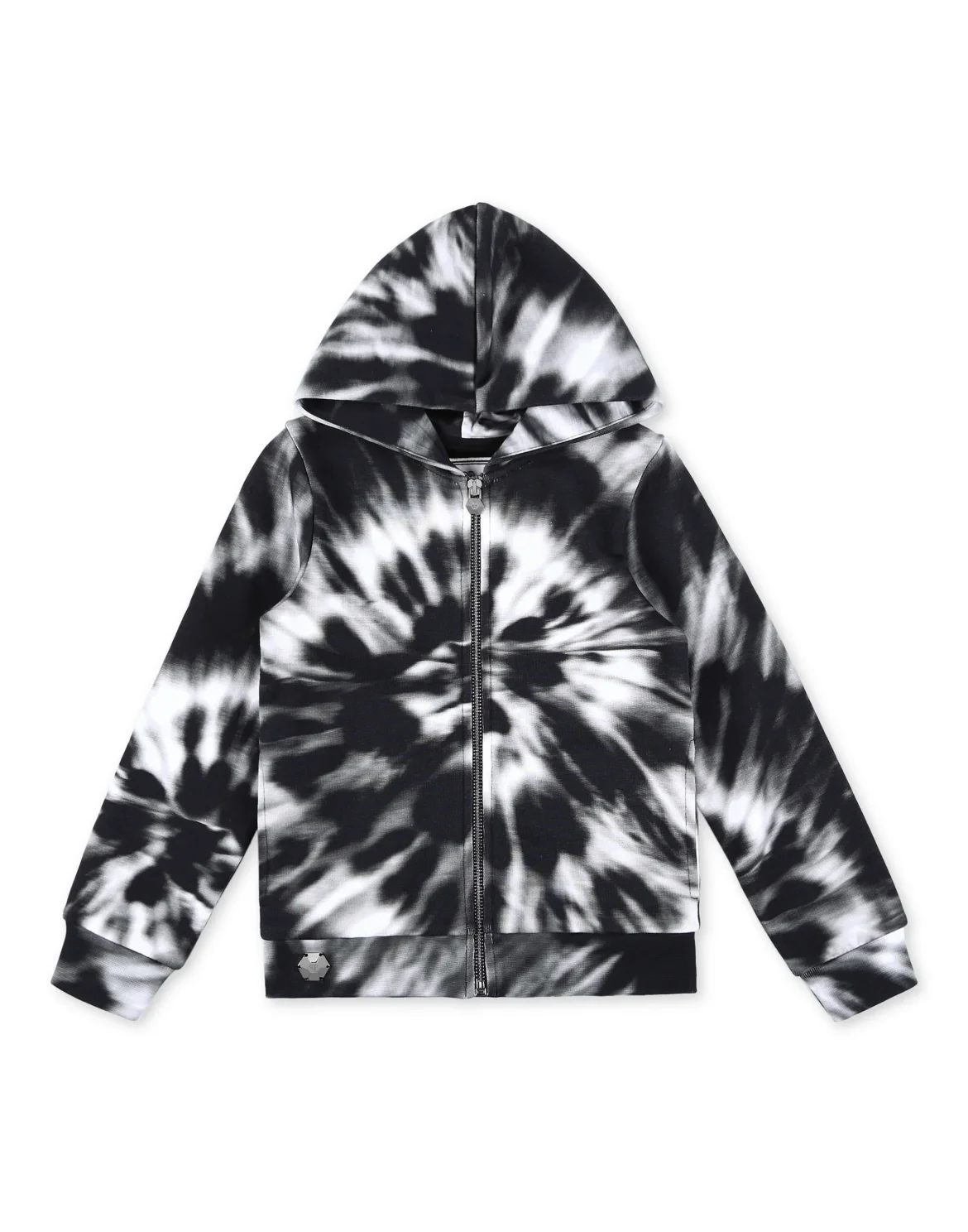 Hoodie sweatjacket Tie dye, цвет: Черный