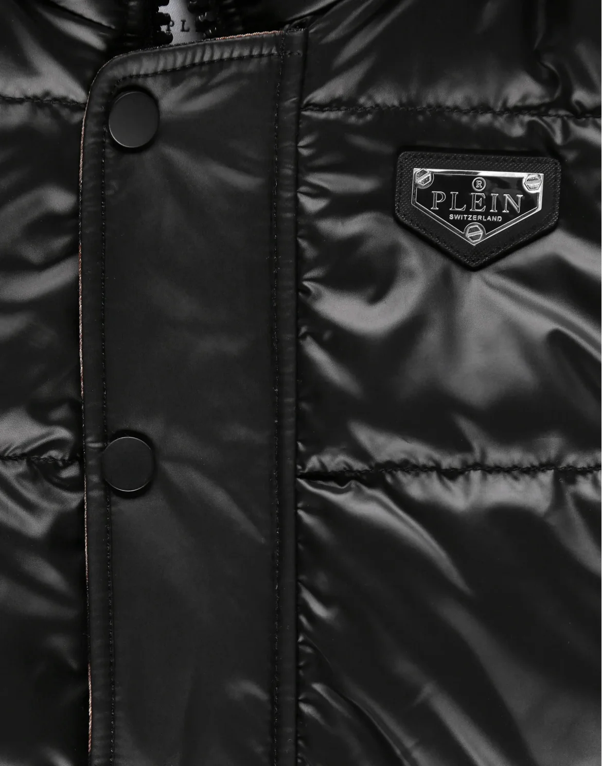 Nylon Satin Jacket Iconic Plein, цвет: Черный