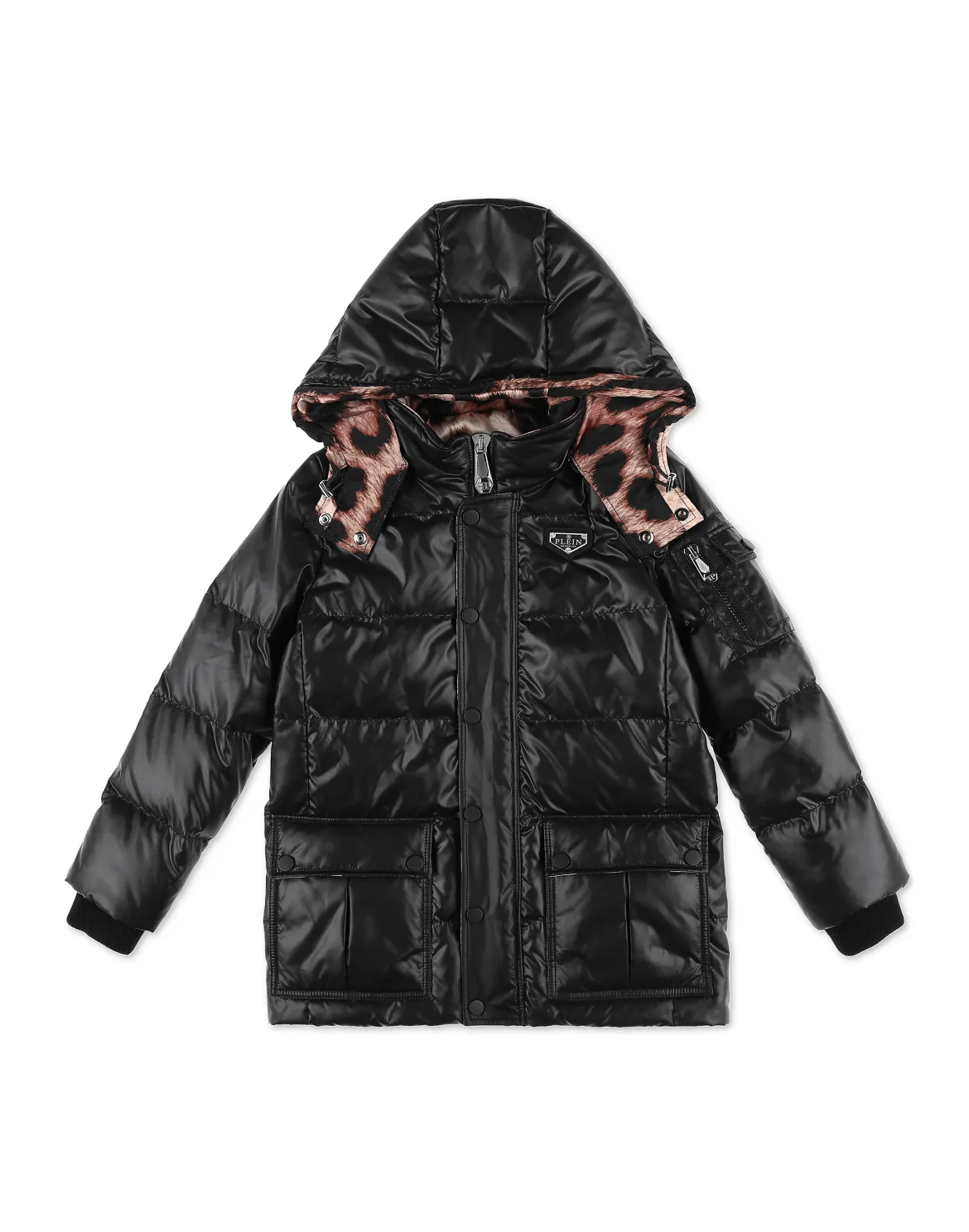 Nylon Satin Jacket Iconic Plein, цвет: Черный