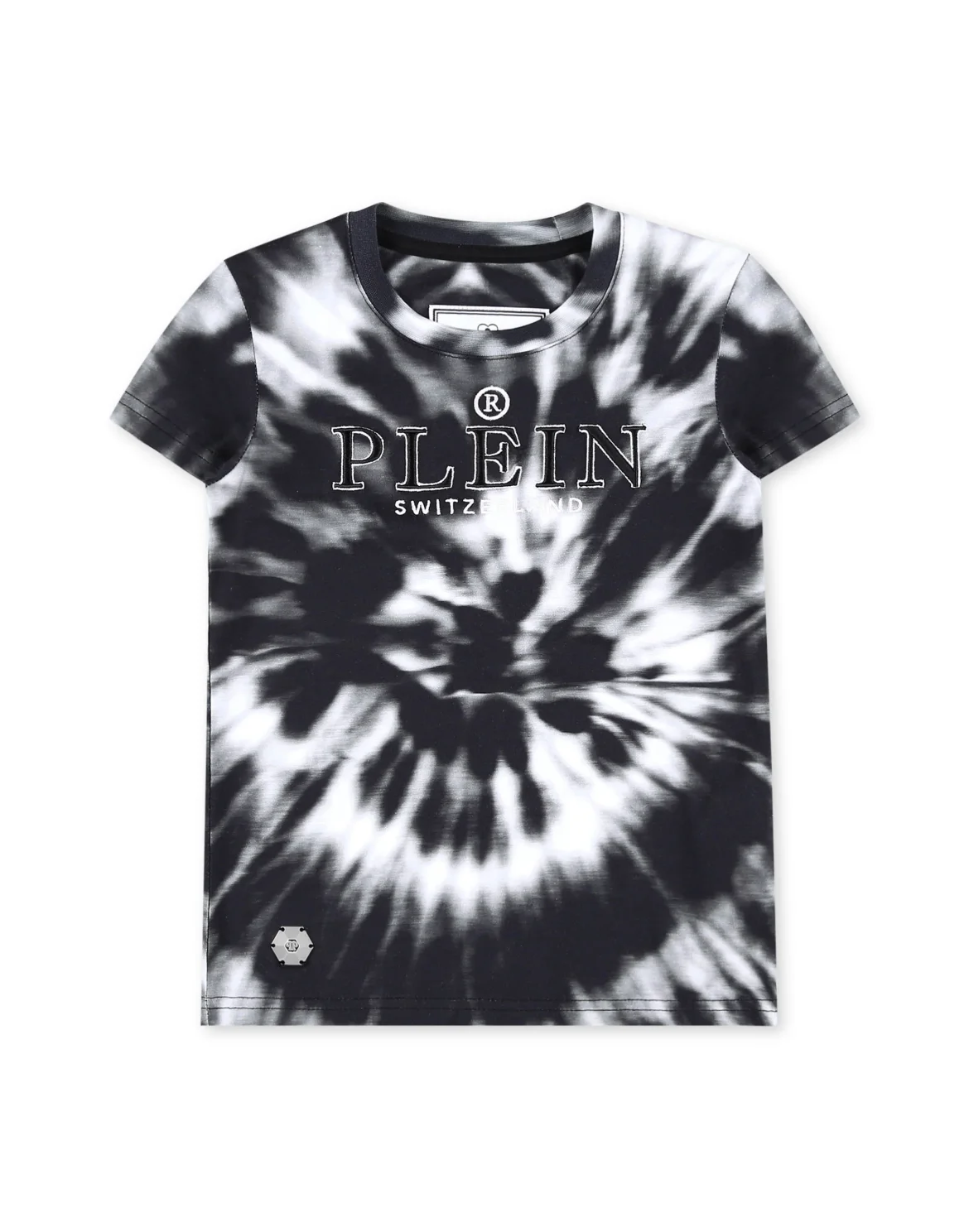 T-shirt Crop Round Neck SS Tie dye, цвет: Черный