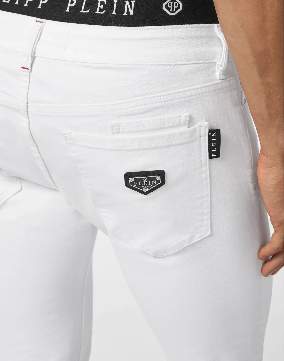 Denim Skinny Trousers fit Iconic Plein, цвет: Белый