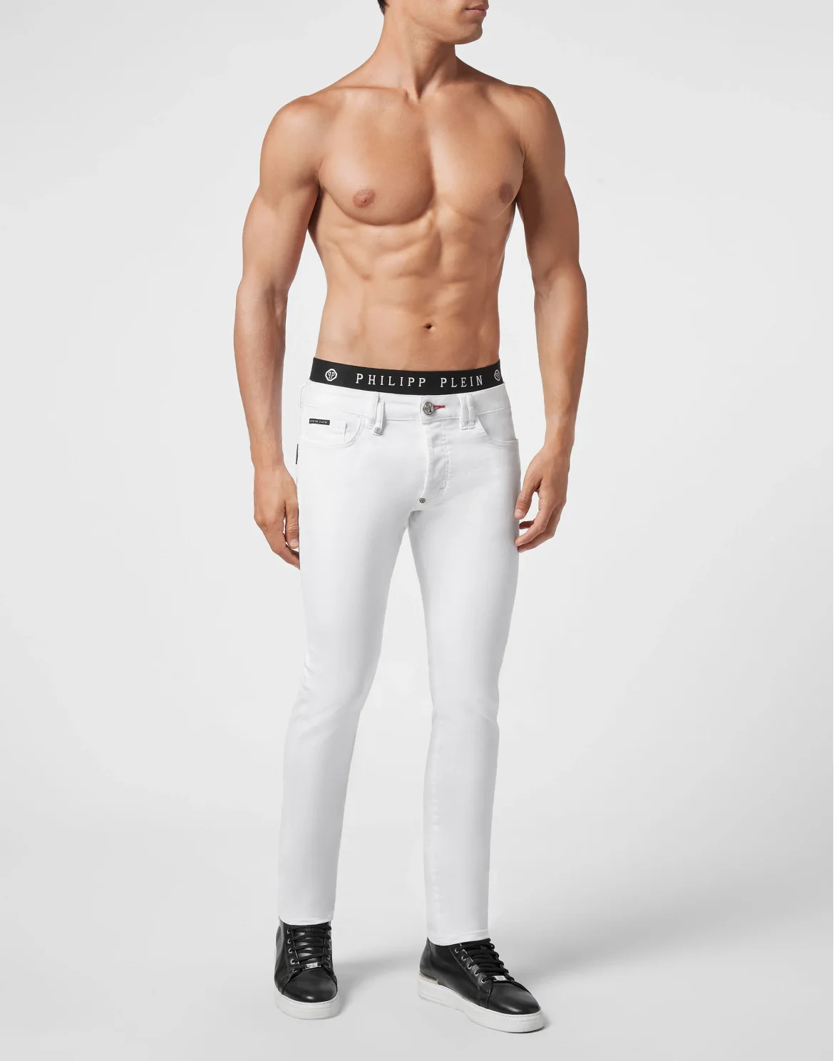 Denim Skinny Trousers fit Iconic Plein, цвет: Белый