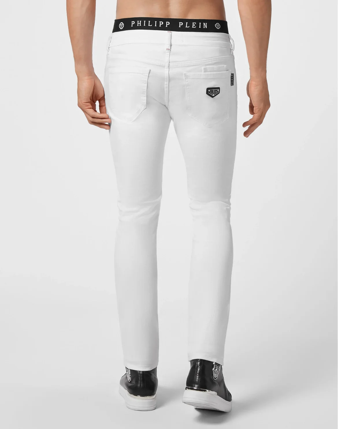 Denim Skinny Trousers fit Iconic Plein, цвет: Белый