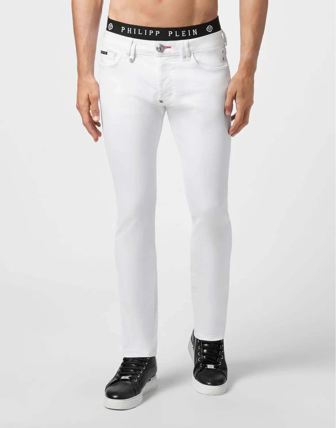 Denim Skinny Trousers fit Iconic Plein, цвет: Белый