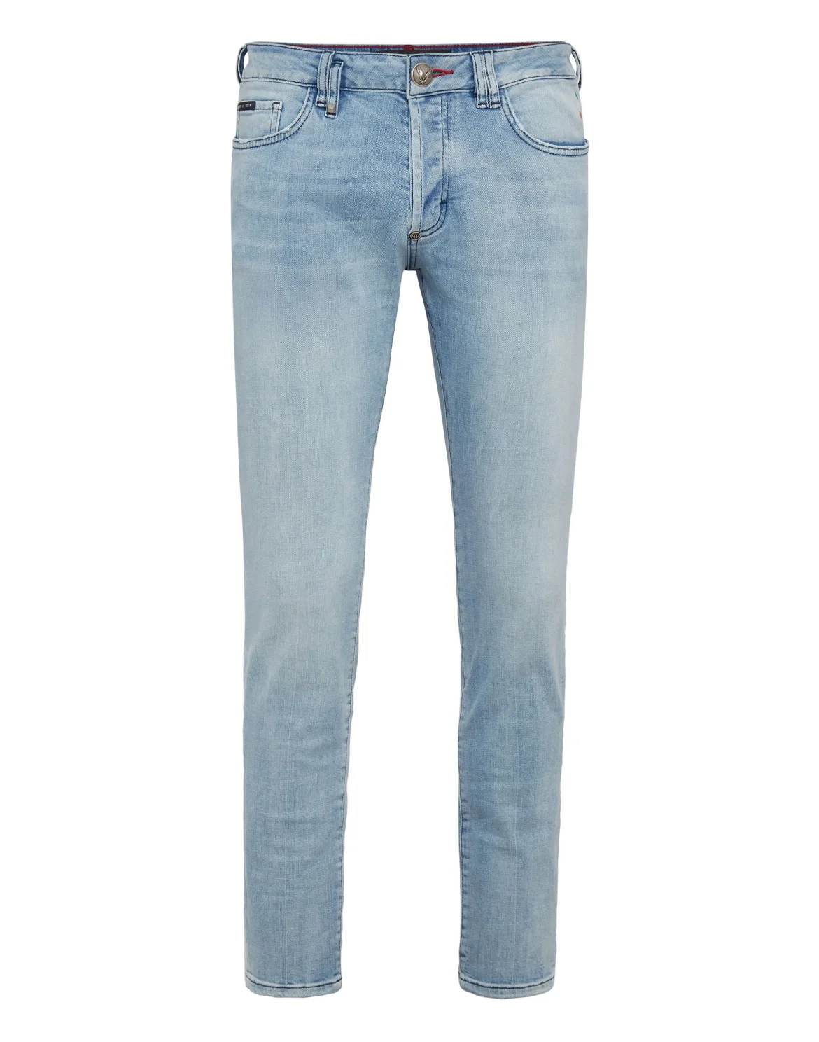 Denim Skinny Trousers fit Iconic Plein, цвет: Голубой