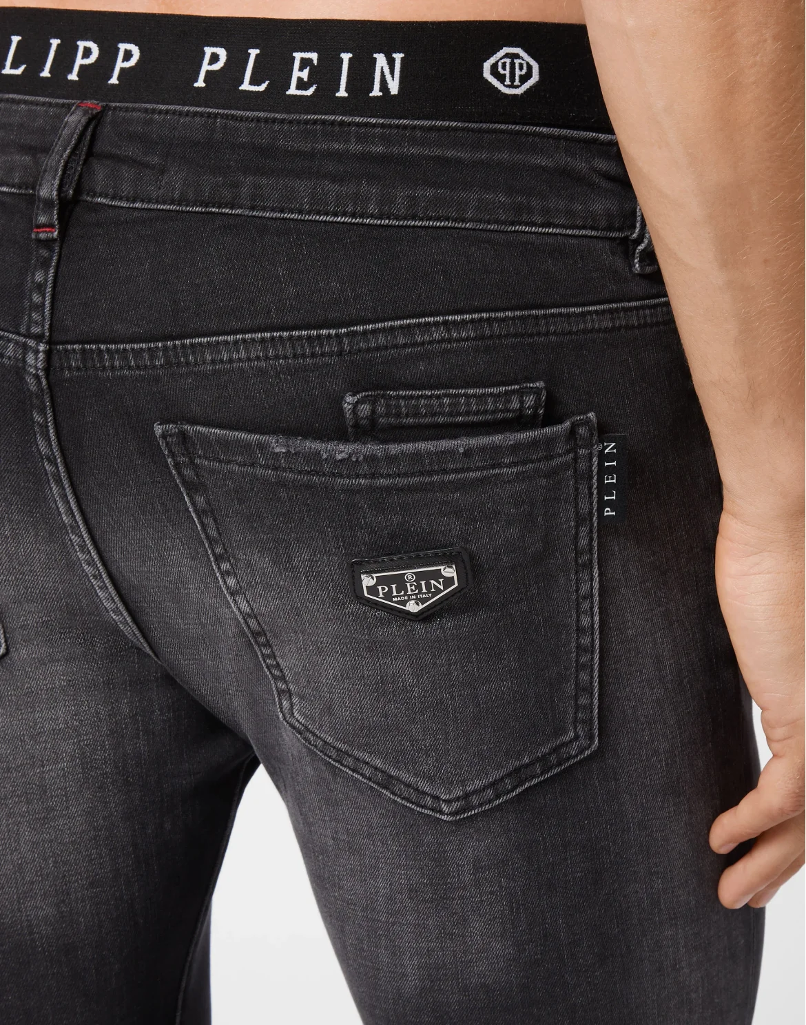 Denim Skinny Trousers fit Iconic Plein, цвет: Черный
