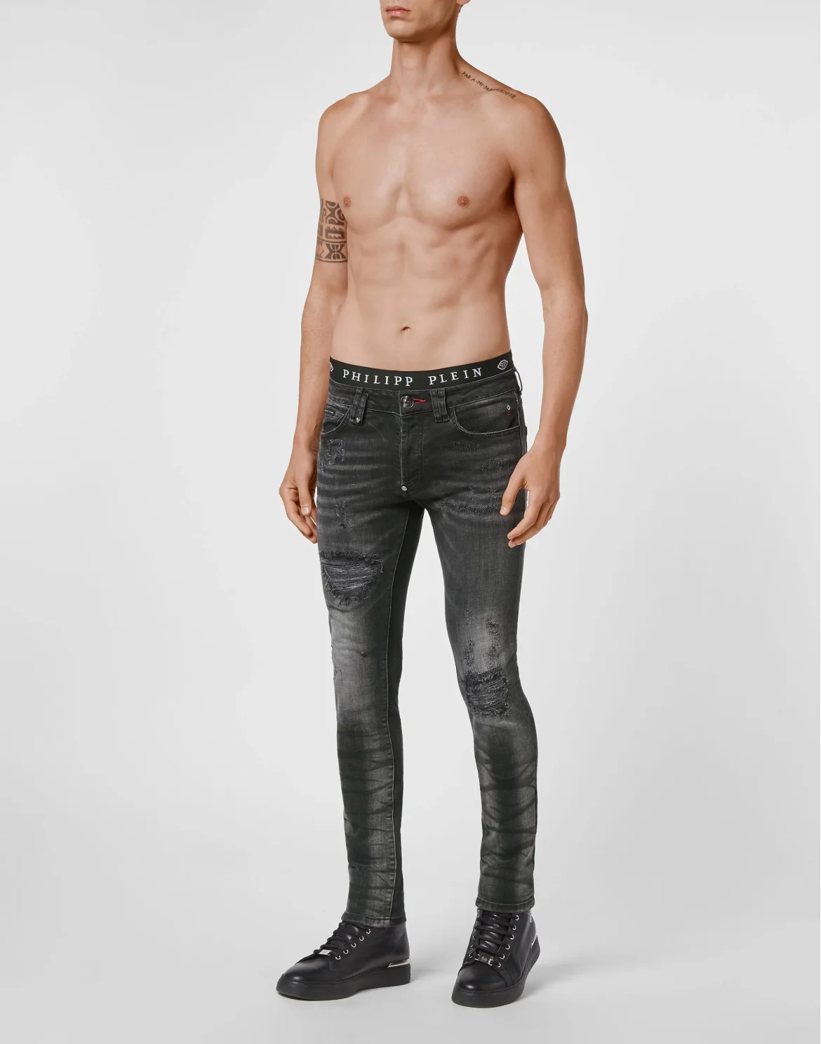 Denim Super Straight Cut Iconic Plein, цвет: Черный