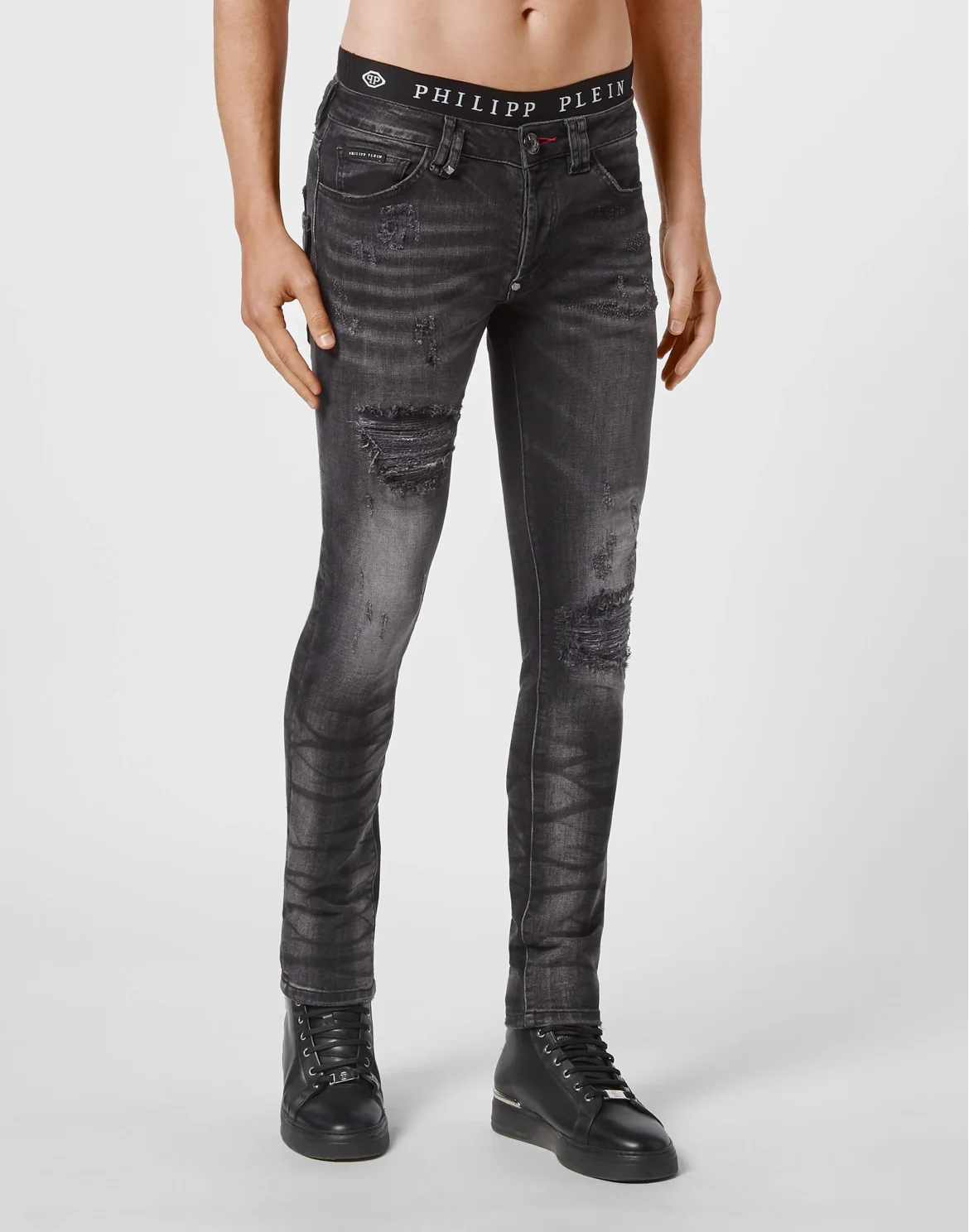 Denim Super Straight Cut Iconic Plein, цвет: Черный