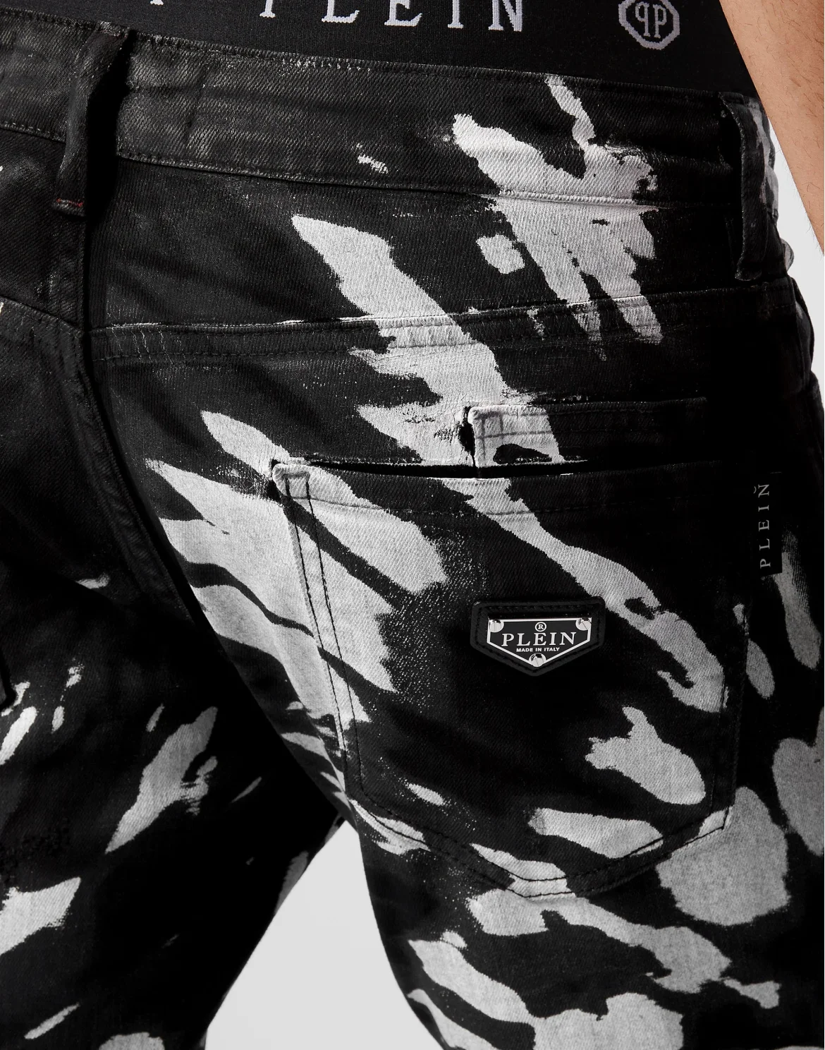 Denim Trousers Super Straight Cut Tie dye, цвет: Черный