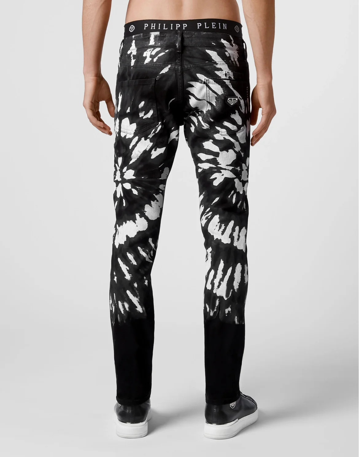 Denim Trousers Super Straight Cut Tie dye, цвет: Черный