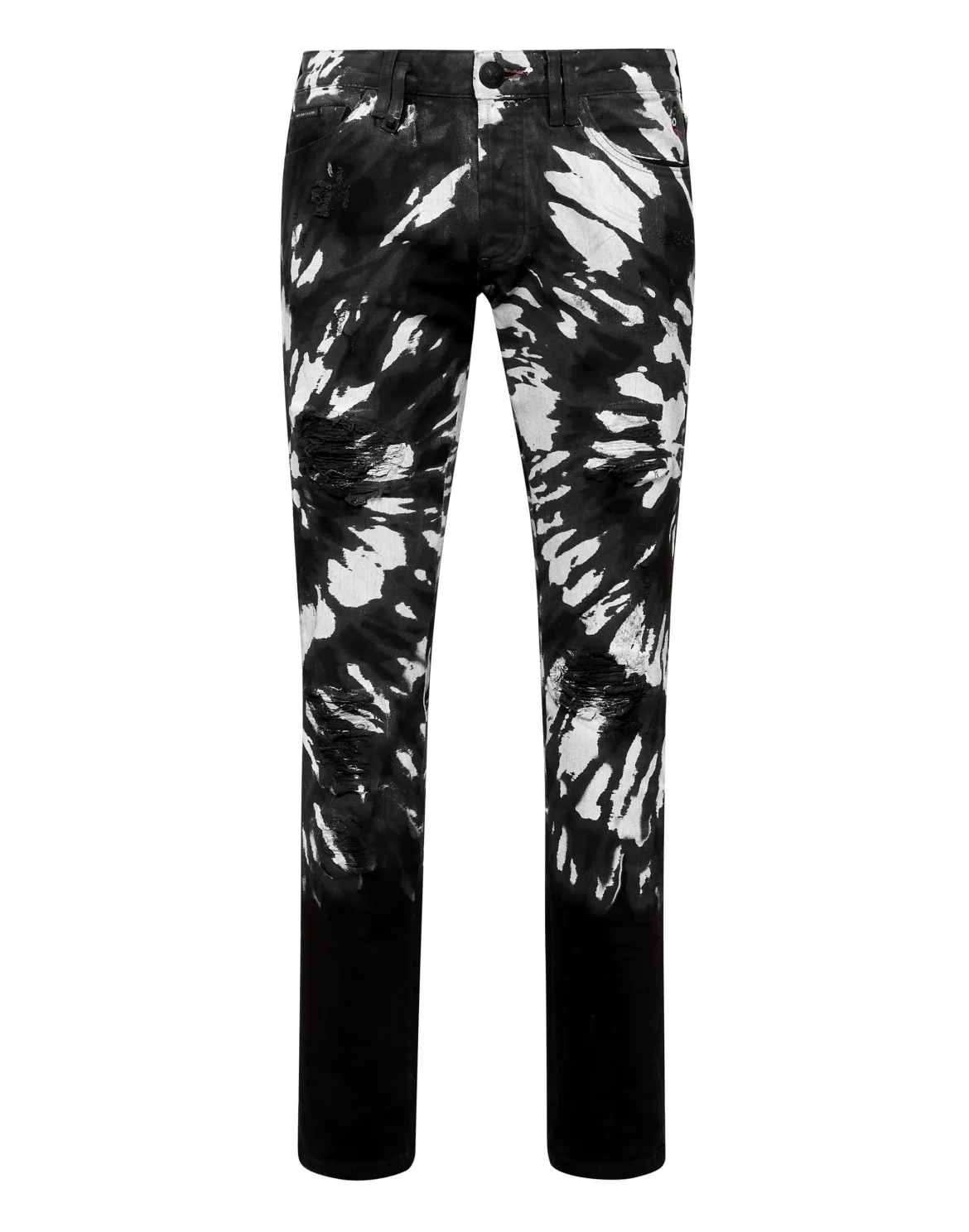 Denim Trousers Super Straight Cut Tie dye, цвет: Черный
