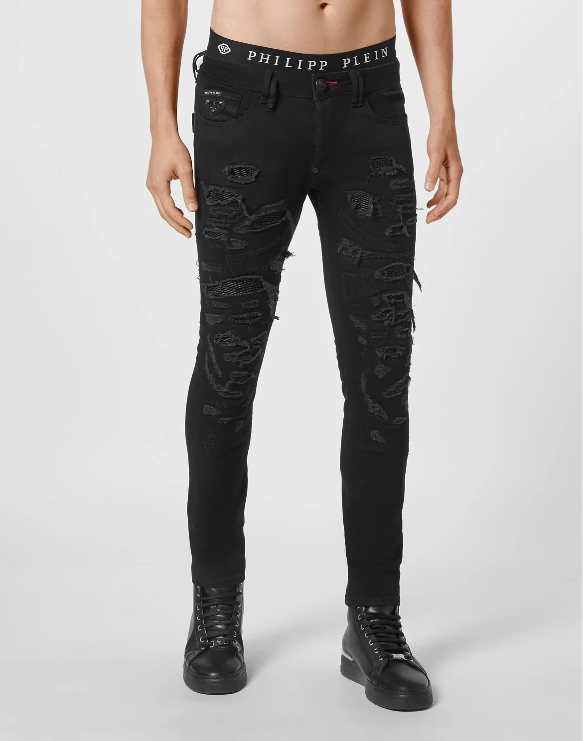 Denim New Skinny Fit Destroyed, цвет: Черный