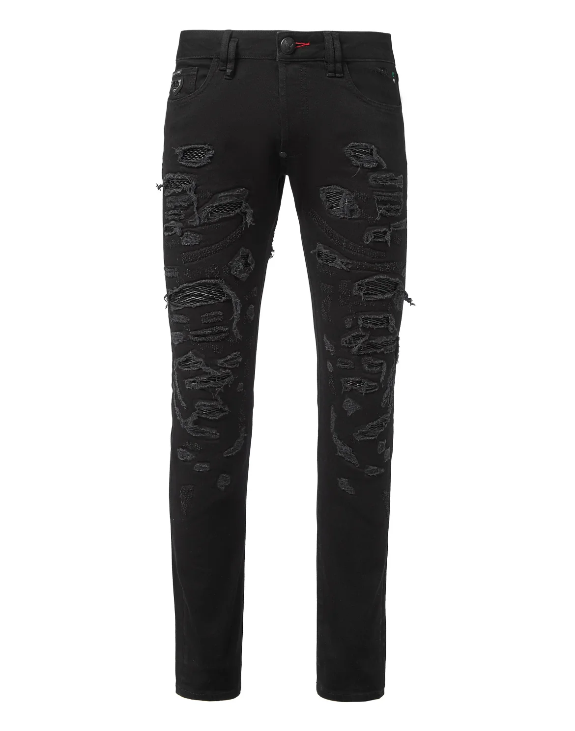Denim New Skinny Fit Destroyed, цвет: Черный