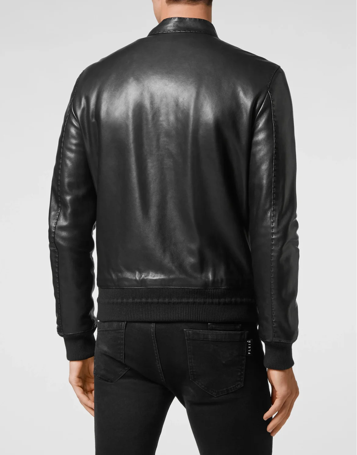 Lambskin hand stitch Bomber  Iconic Plein, цвет: Черный