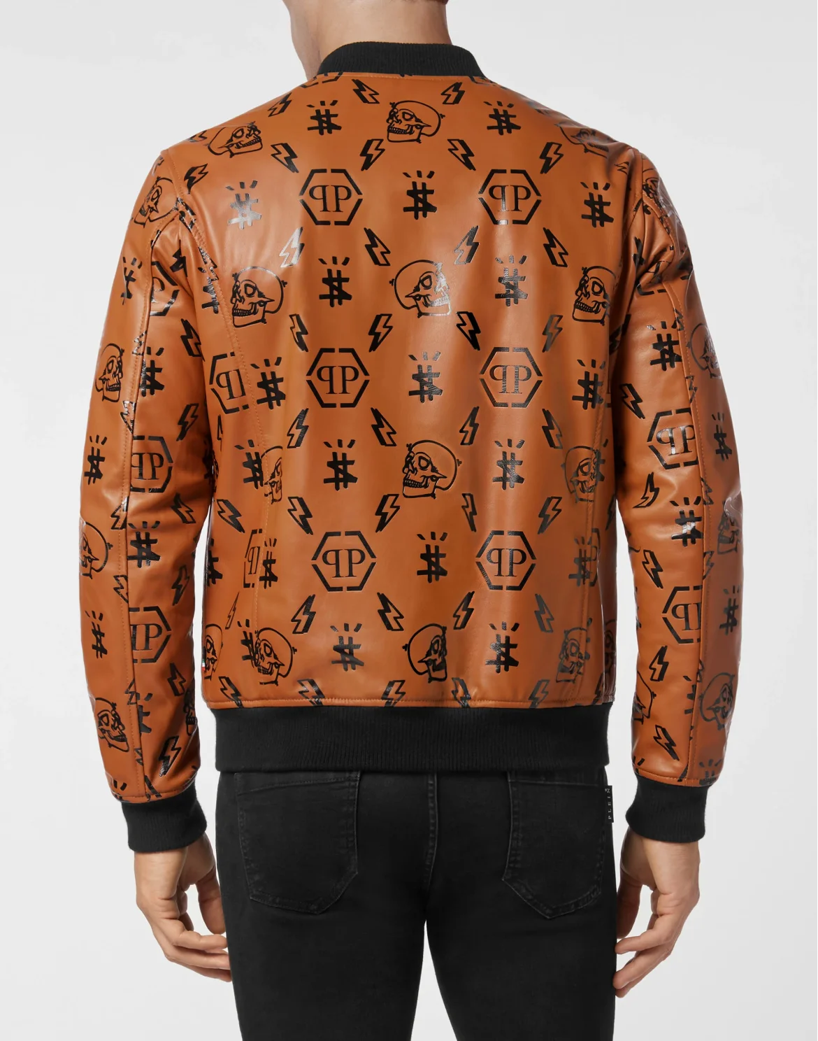 Leather Bomber print Monogram, цвет: Коричневый