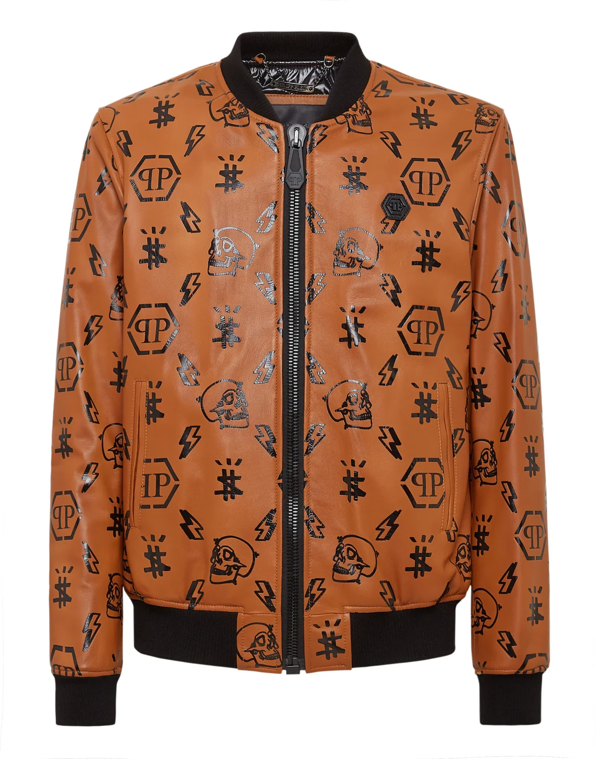 Leather Bomber print Monogram, цвет: Коричневый