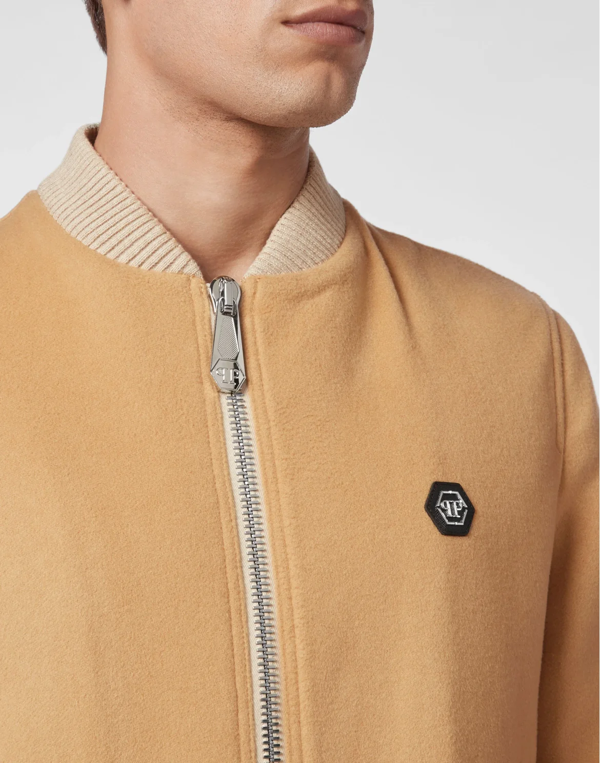 Cashmere 10 Bomber embroidery Iconic Plein, цвет: Бежевый