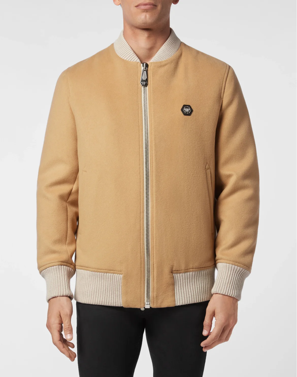 Cashmere 10 Bomber embroidery Iconic Plein, цвет: Бежевый