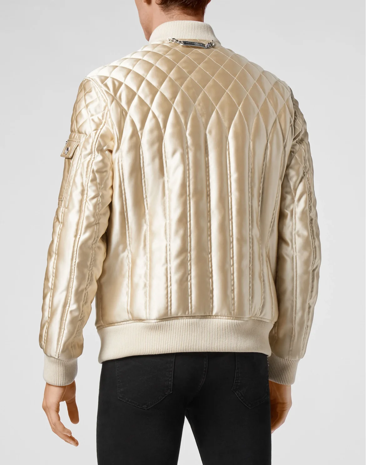 Quilted Nylon Bomber Iconic Plein, цвет: Бежевый