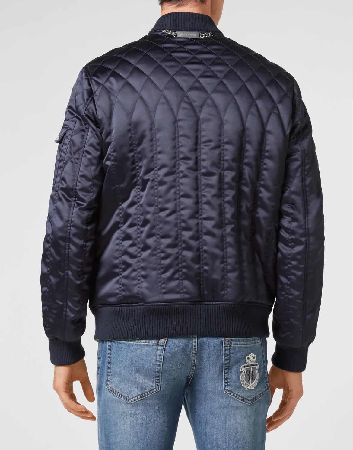 Quilted Nylon Bomber Iconic Plein, цвет: Синий